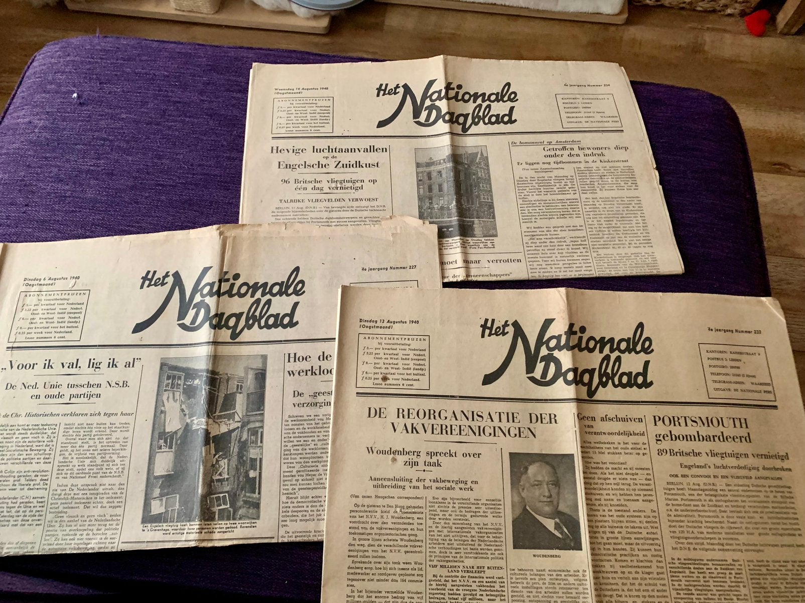 Het Nationale Dagblad (NSB), 13 stuks, 1940, ‘41 en ‘44, Verzamelen, Militaria | Tweede Wereldoorlog, Ophalen of Verzenden, Overige soorten