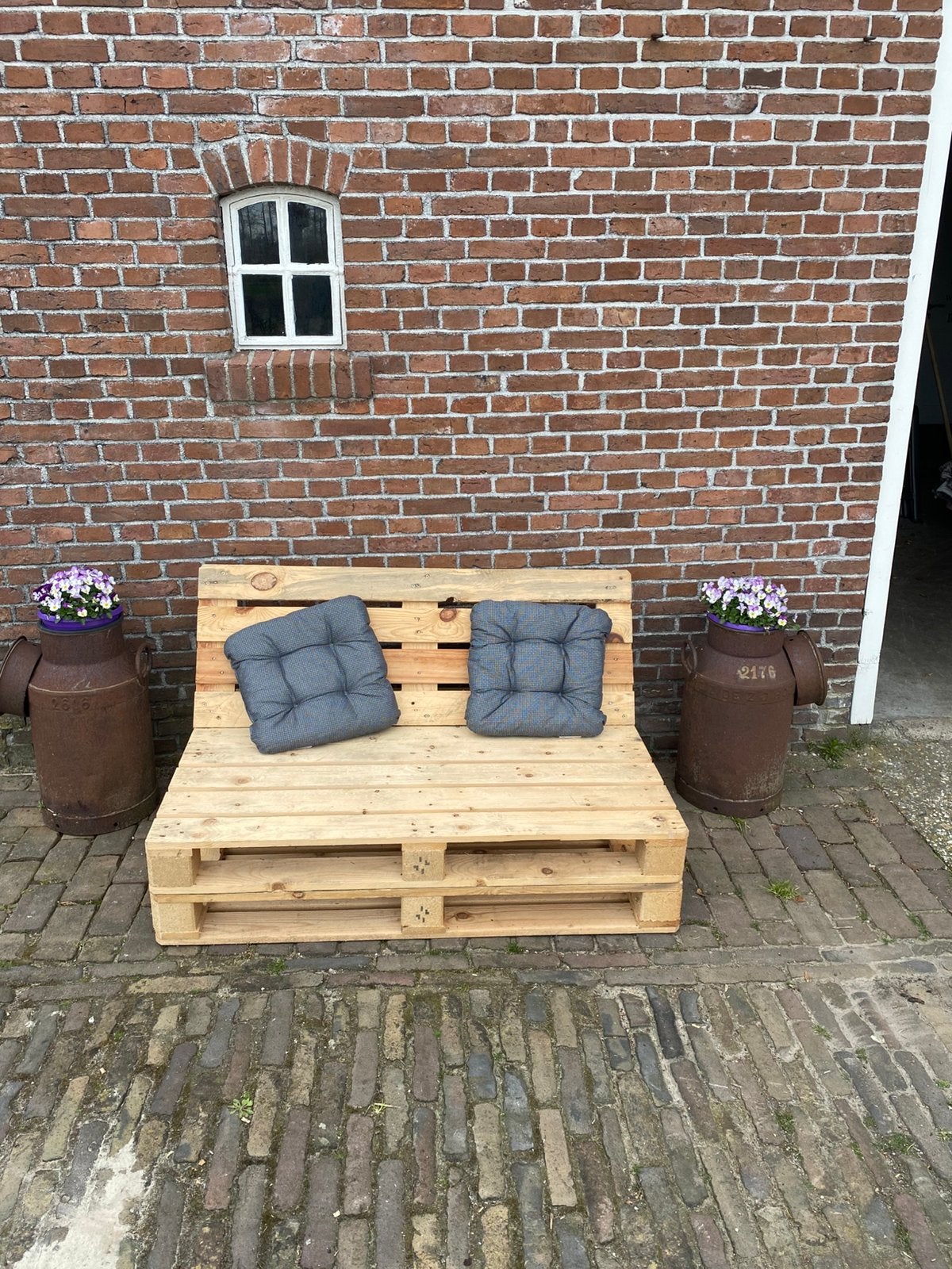 Palletbankje, Ophalen of Verzenden, Nieuw, Hout