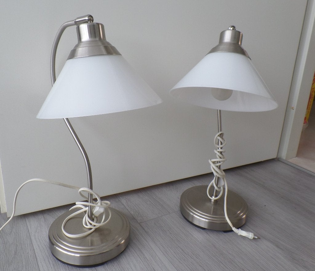 Tafellamp 2x, Ophalen, Zo goed als nieuw, Glas, Met stekker