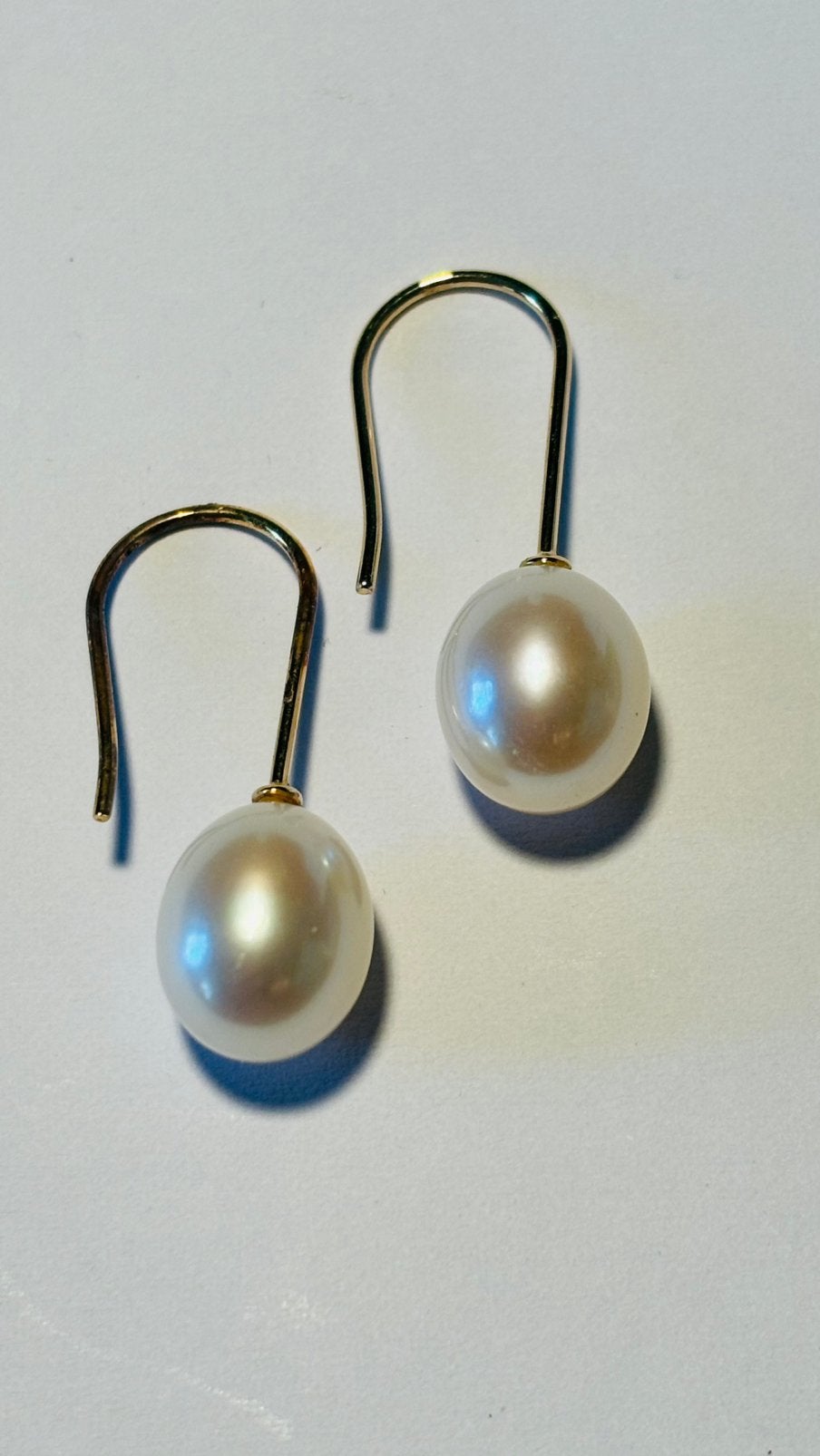 14 karaats gouden oorhangers met cultive parels., Ophalen of Verzenden, Nieuw