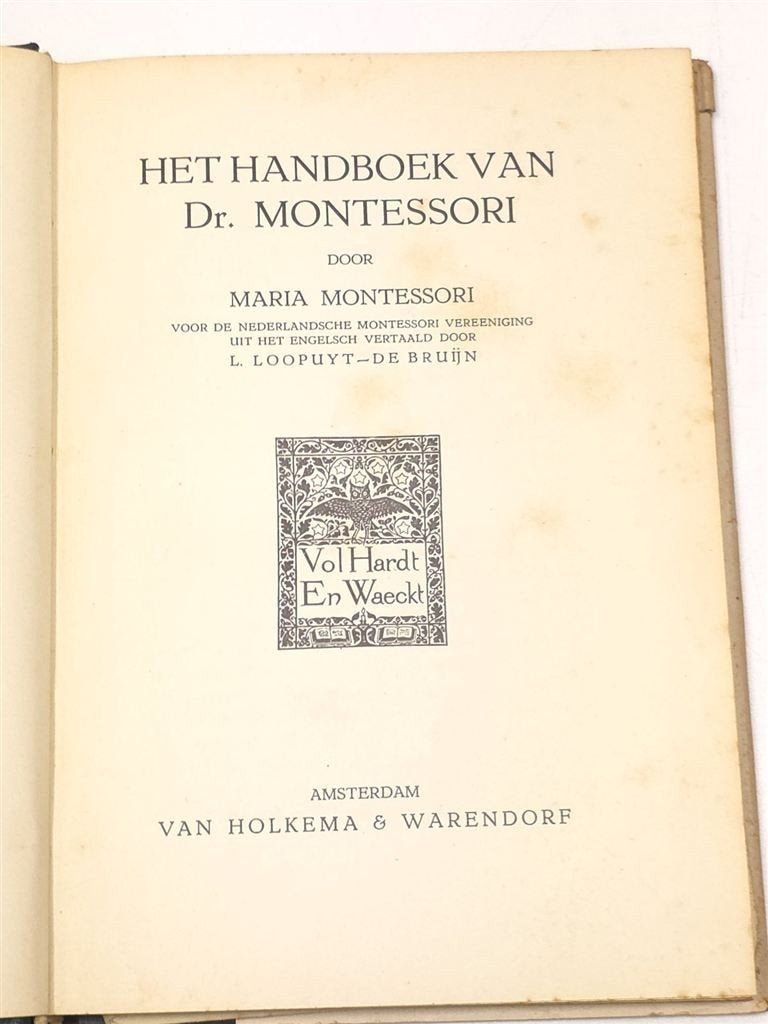 Het Handboek van Dr. Montessori — Vintage Opvoeding 1924, Verzenden