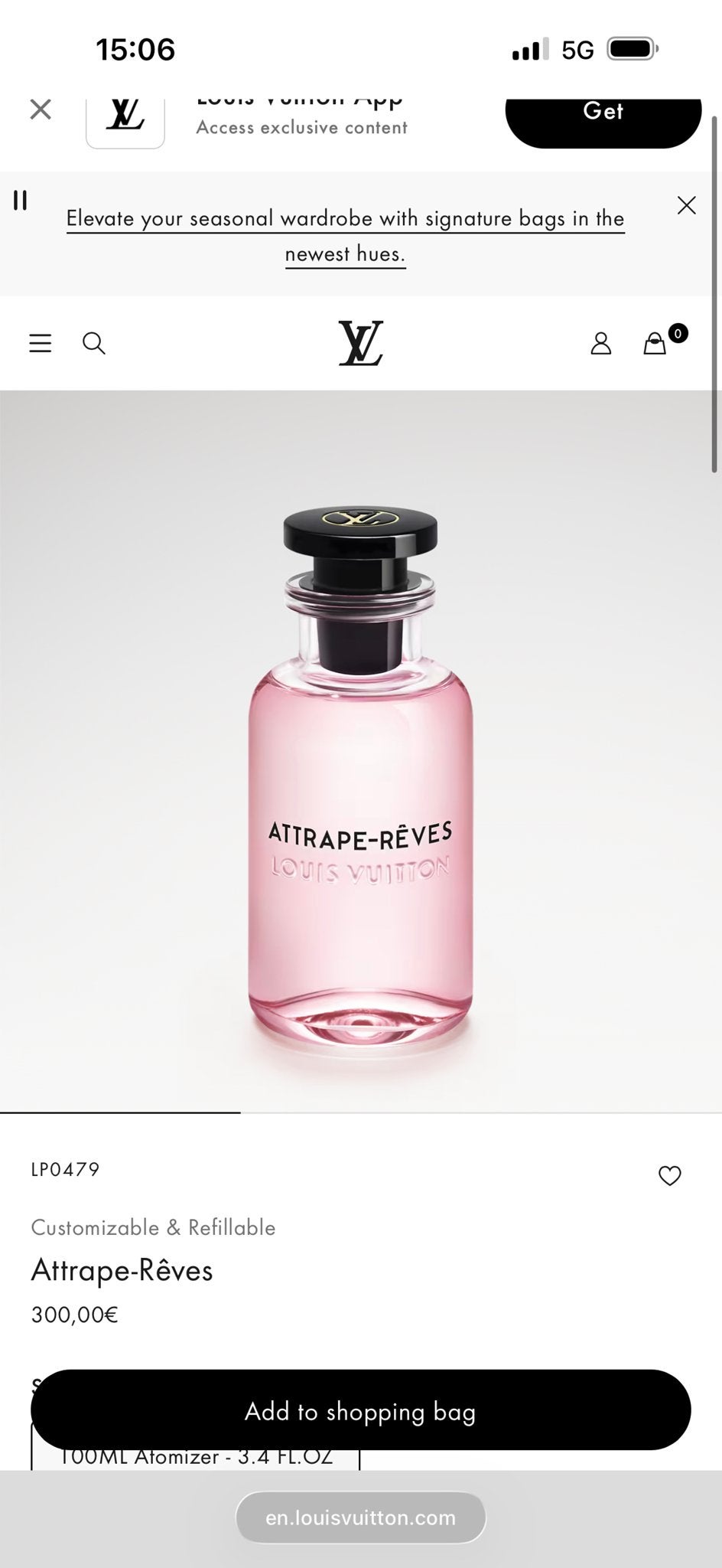 Louis Vuitton Attrape-Rêves Parfum 100ml Orgineel, Ophalen of Verzenden, Nieuw