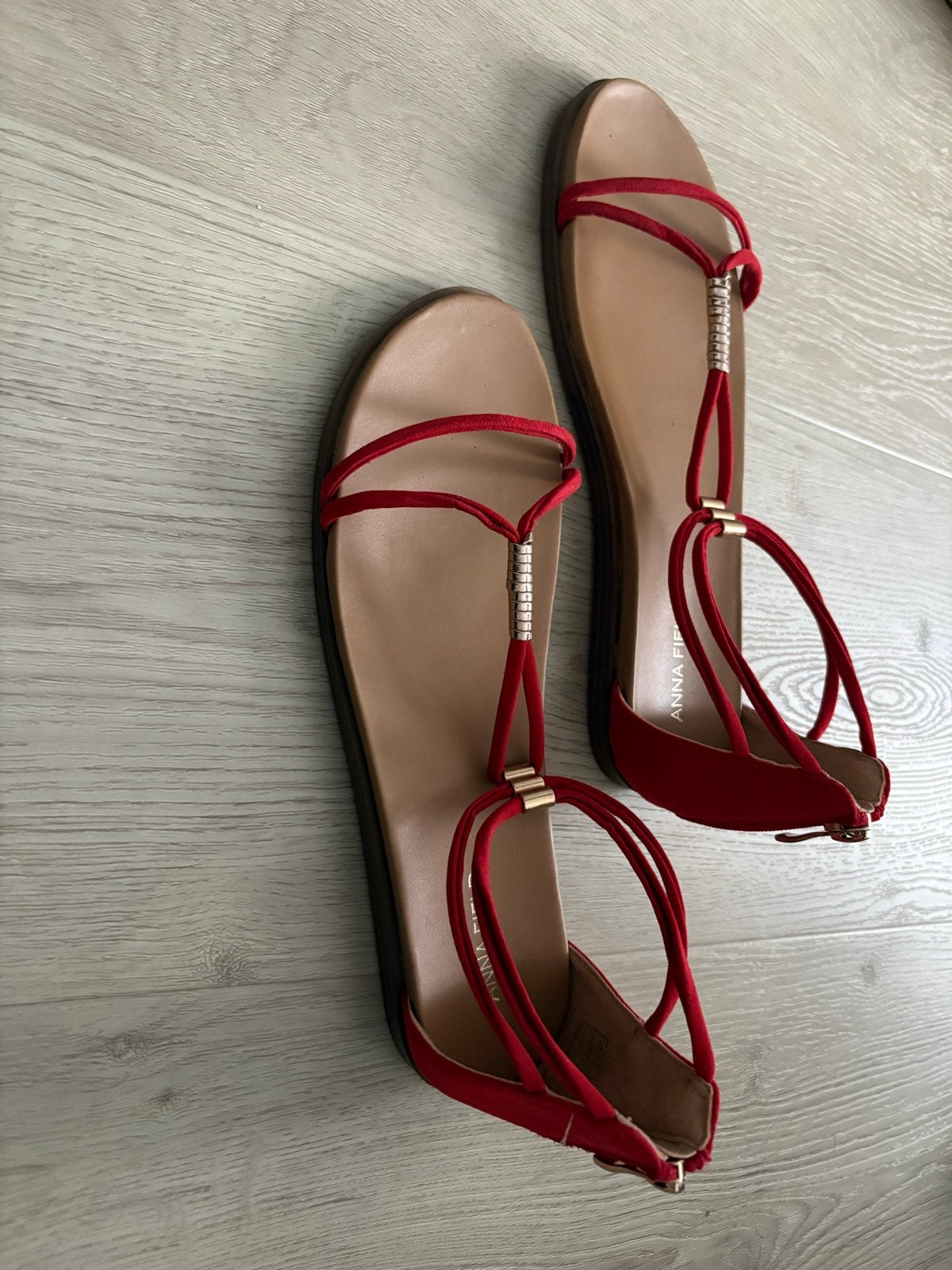 Anna Field rode sandalen maat 39, Zo goed als nieuw, Rood, Sandalen of Muiltjes, Ophalen of Verzenden