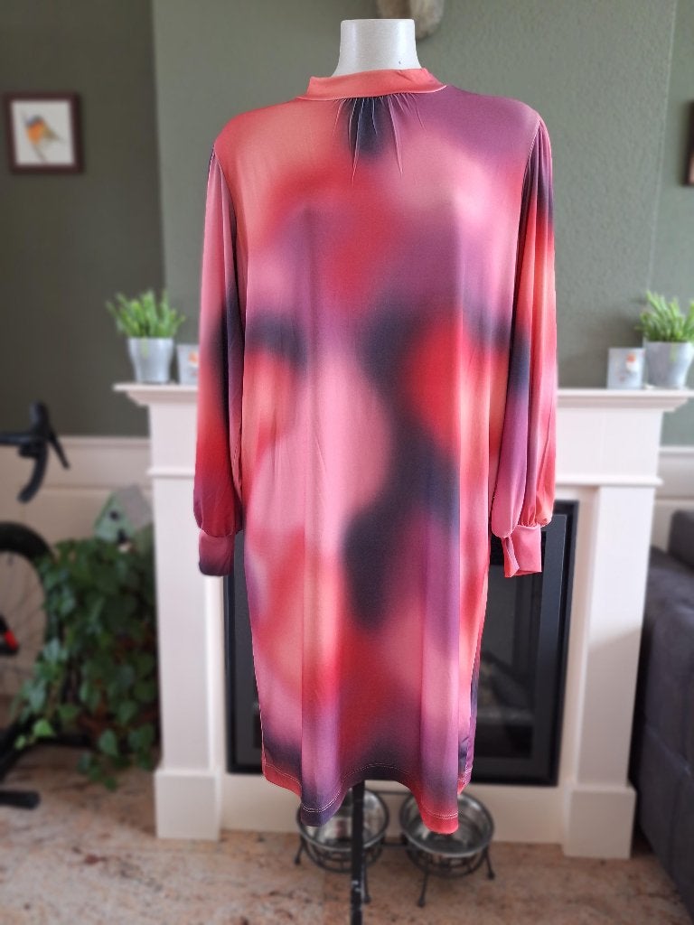 Numph nieuwe jurk M 38 40 ombre roze paars, Maat 38/40 (M), Nieuw, Knielengte, Numph