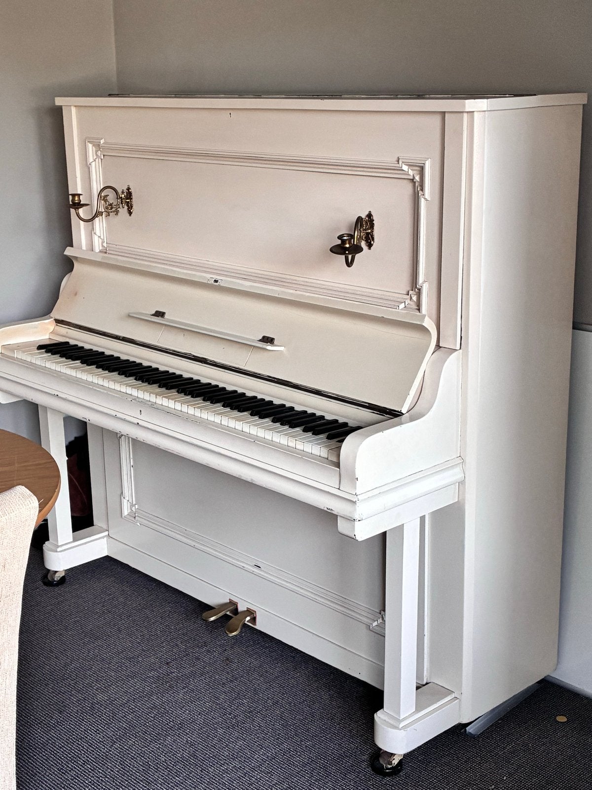 Antieke piano L. Mörs & Co Berlin - Wit, Ophalen, Gebruikt, Wit, Piano
