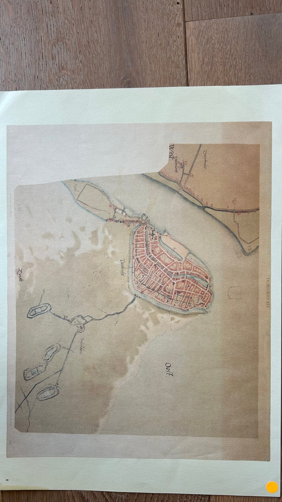Plattegrond van de stad Dordrecht door Jacob van Deventer, Ophalen, Lithografie