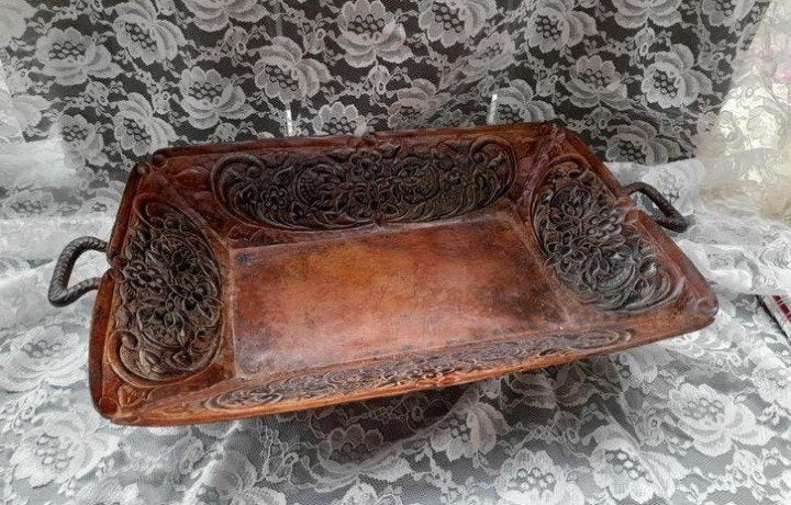 Groot model ijzeren dien blad., Huis en Inrichting, Woonaccessoires | Dienbladen, Ophalen of Verzenden, Zo goed als nieuw, Hout
