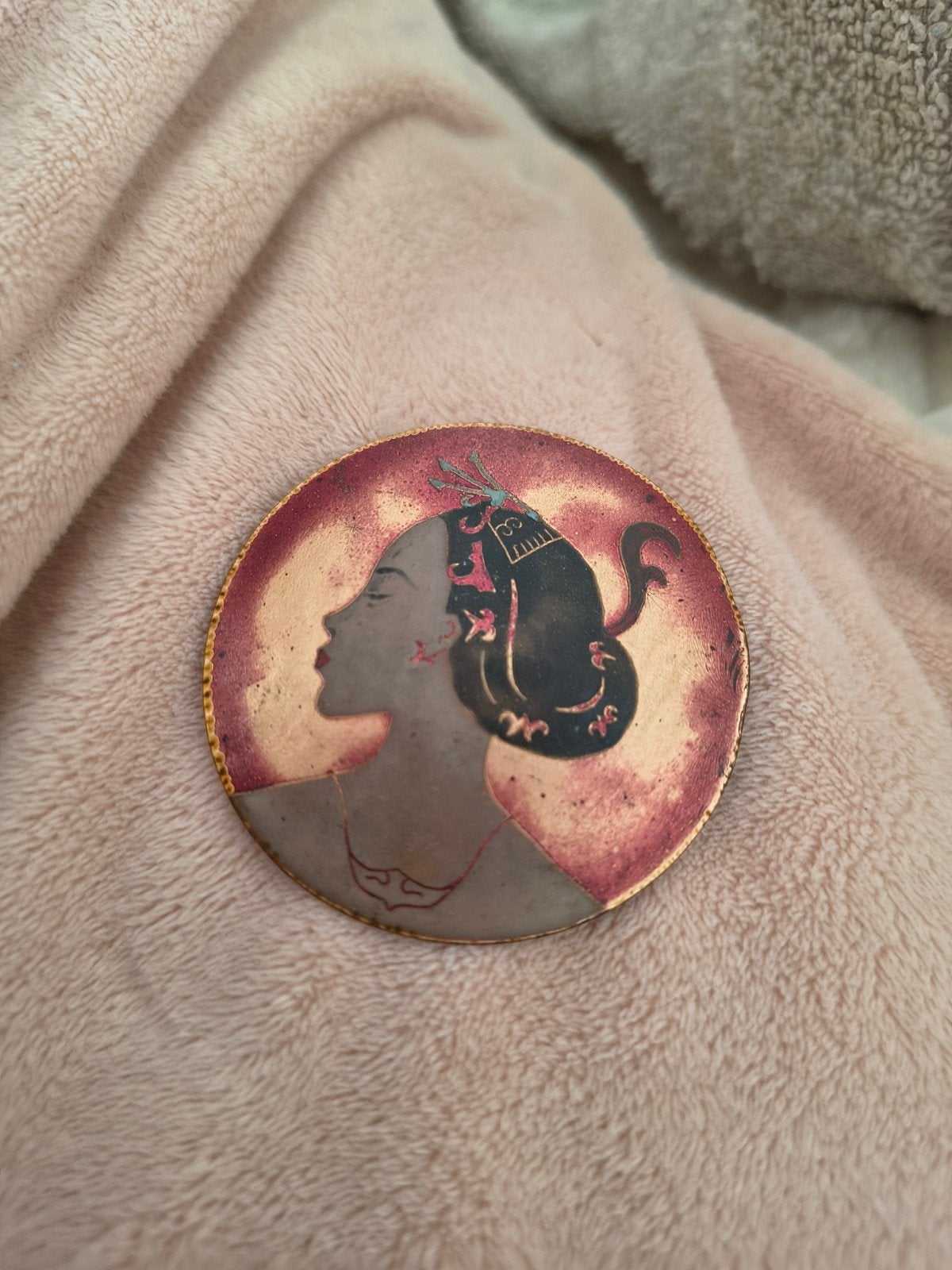 Vintage handgemaakte broche, Ophalen of Verzenden, 4 tot 7 cm