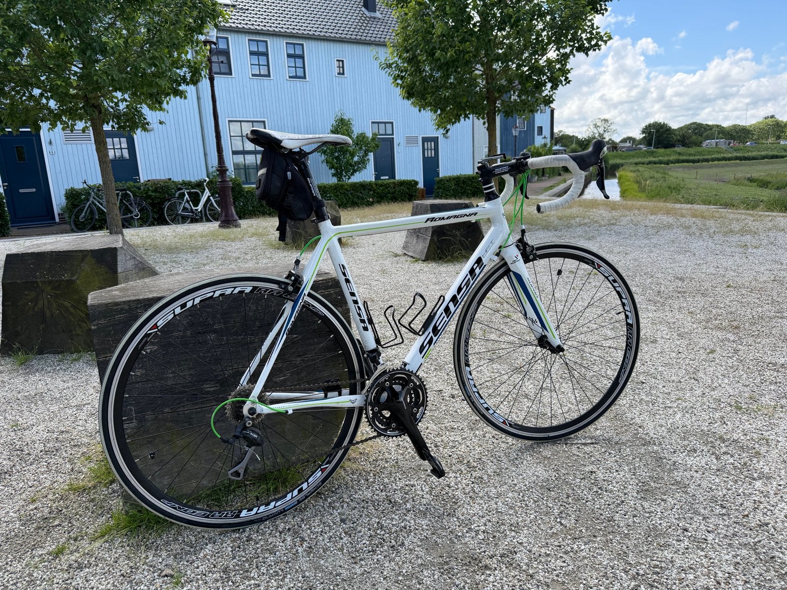 Sensa Romagna racefiets 56 cm Shimano 105 wit, Fietsen en Brommers, Fietsen | Racefietsen, 53 tot 57 cm, Ophalen, Zo goed als nieuw