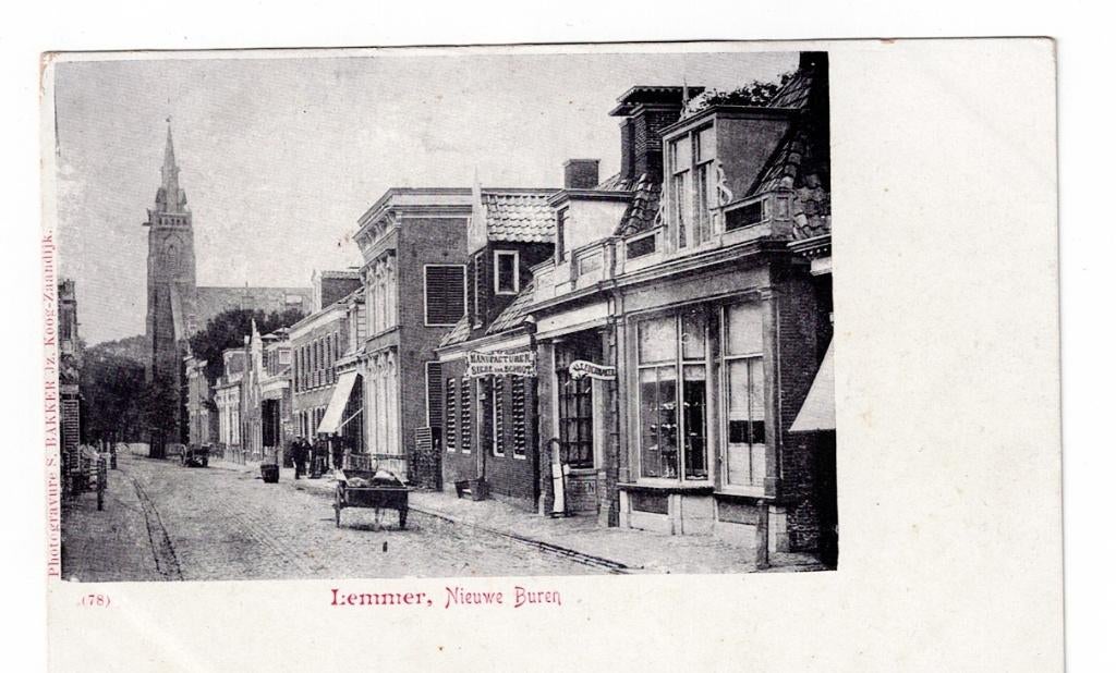 Lemmer 1905. Nieuwe Buren (handkar)., Ophalen of Verzenden, Voor 1920, Ongelopen, Friesland