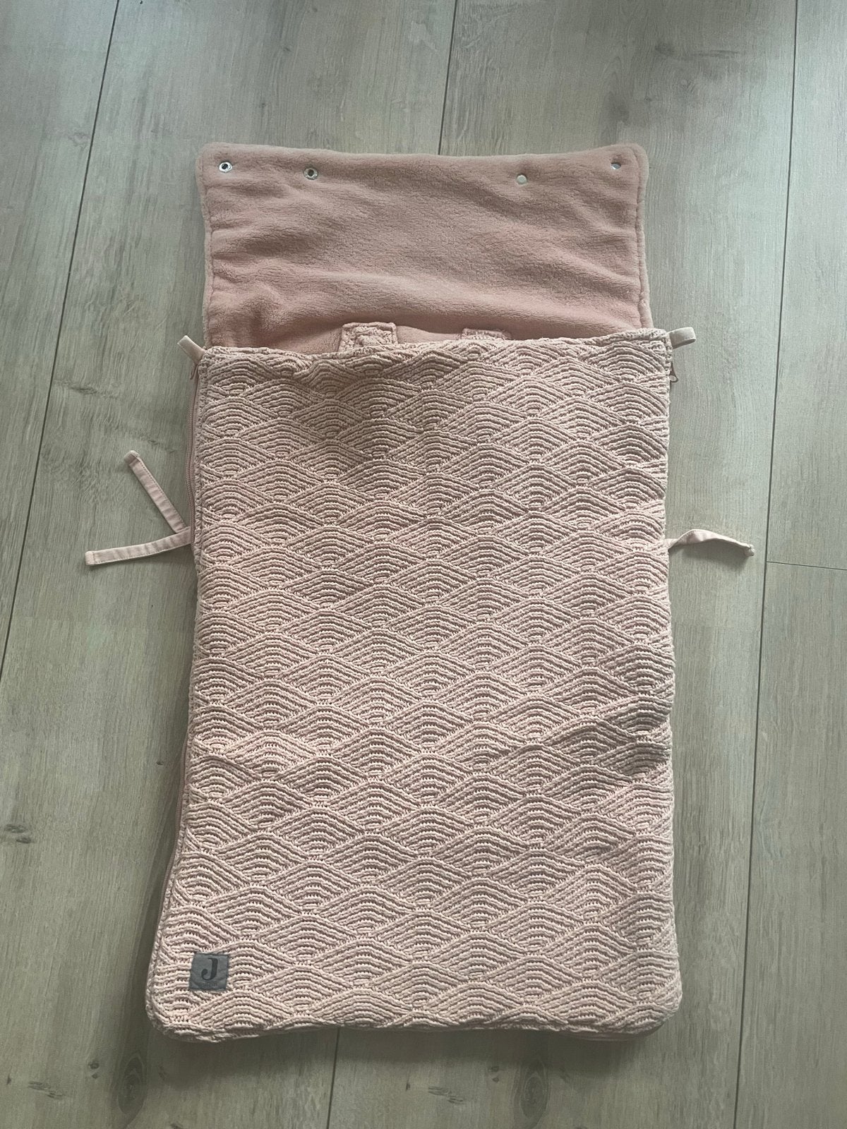Jollein voetenzak roze wafelstof, Ophalen, Jollein, Zo goed als nieuw, Gevoerd