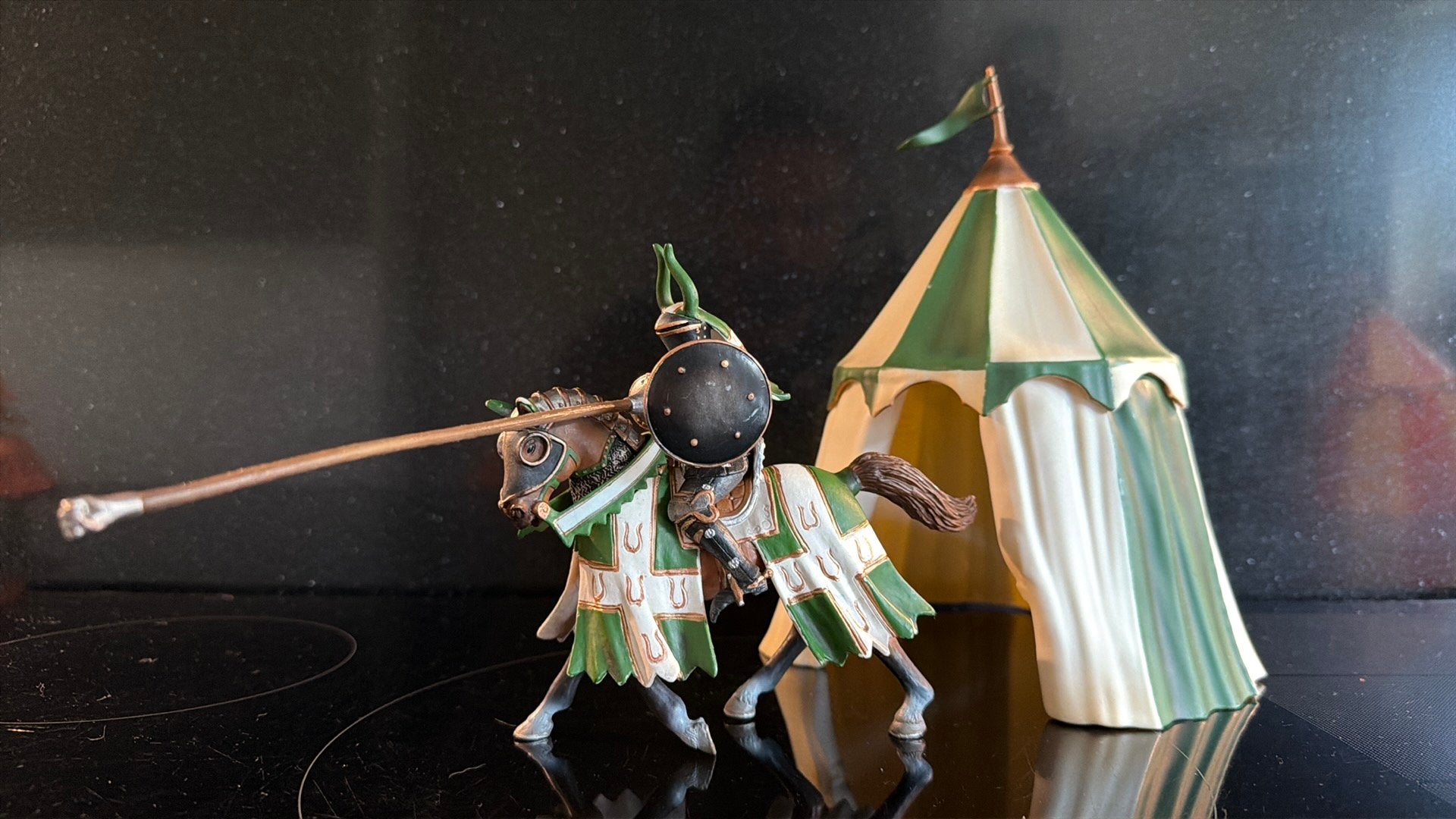 Schleich World of Knights: Groene Toernooitent+ Ridder, Ophalen of Verzenden, Zo goed als nieuw