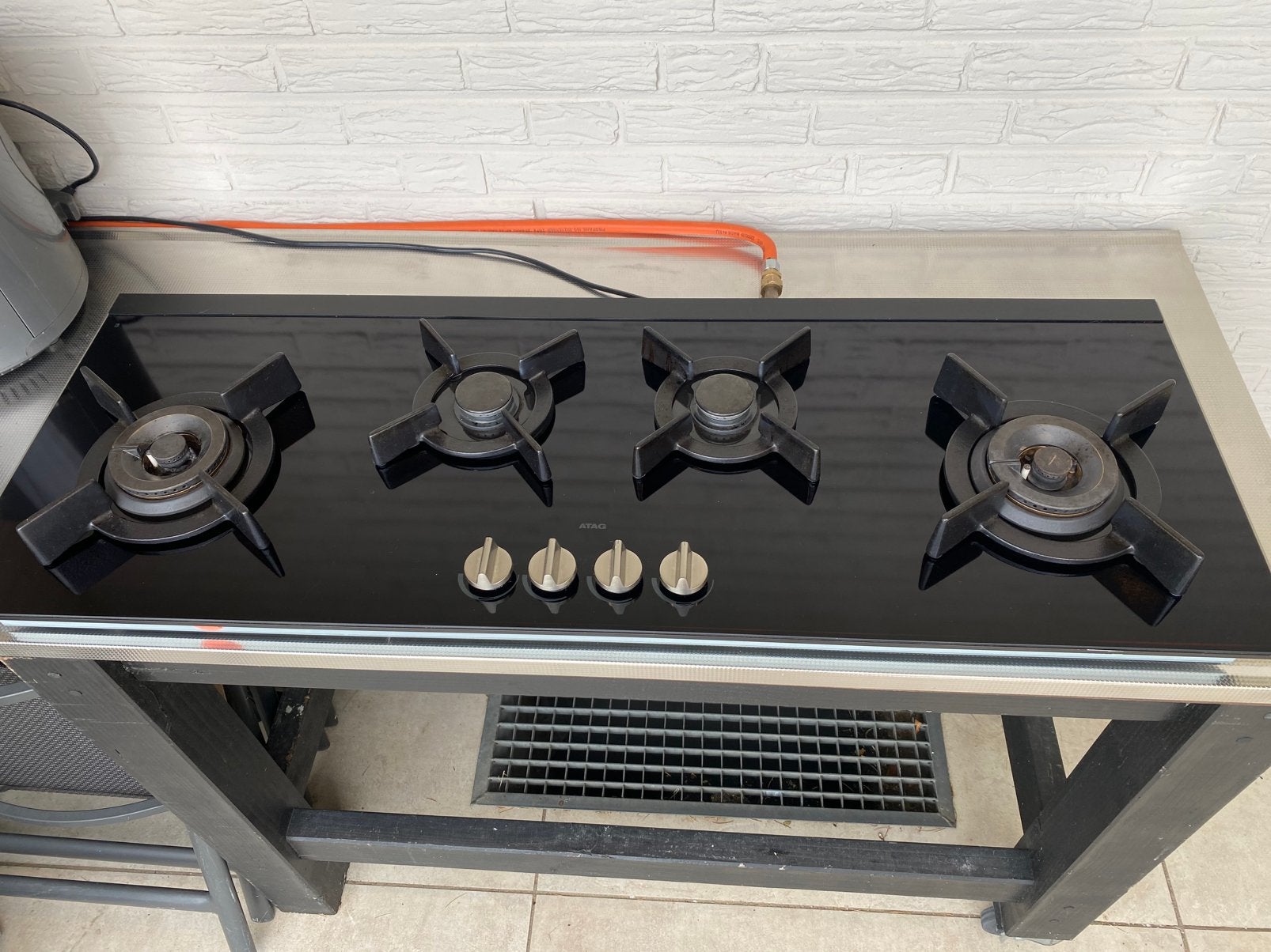 Stoere Gas Kookplaat Buitenkeuken, Witgoed en Apparatuur, Kookplaten, Ophalen, Gebruikt, 4 kookzones, Inbouw