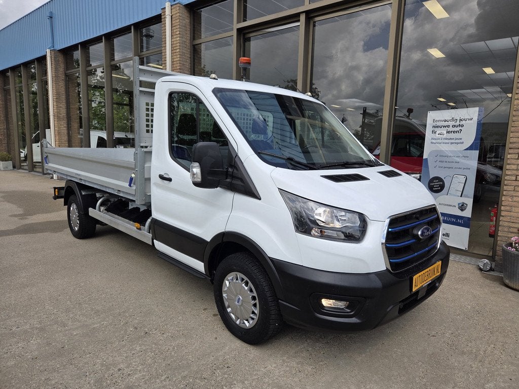 Ford E-Transit 350 Trend Elektrische Kipper Airco Cruisecont, Auto's, Bestelauto's, Gebruikt, Zwart, Wit, Origineel Nederlands