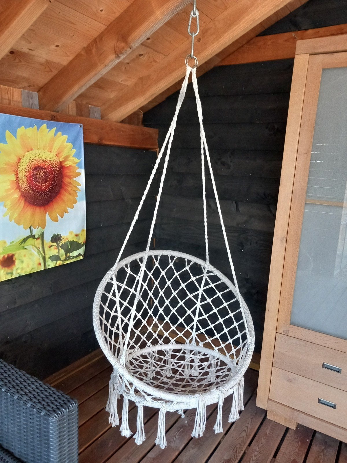 macramé hangfauteuil, Ophalen, Gebruikt, Binnen