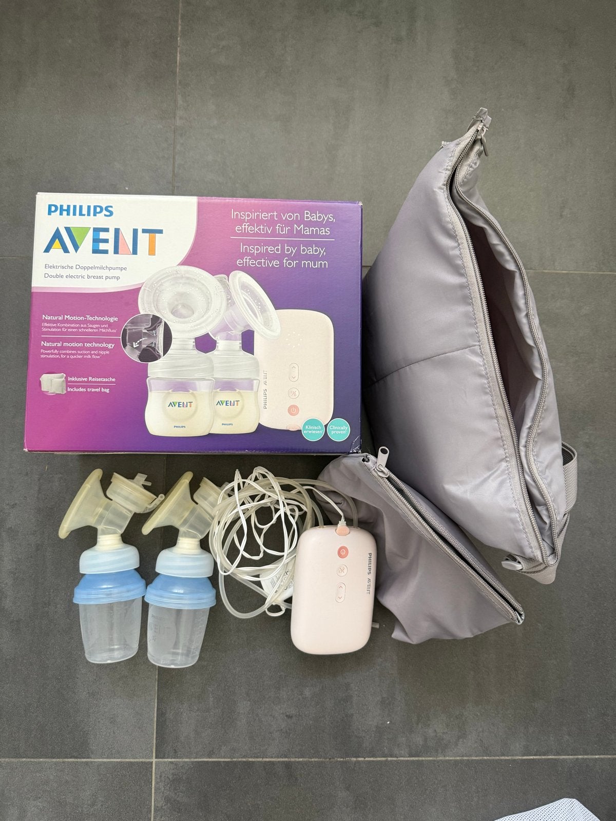 Philips Avent borstkolf met reistas, Ophalen of Verzenden, Zo goed als nieuw, Borstkolf