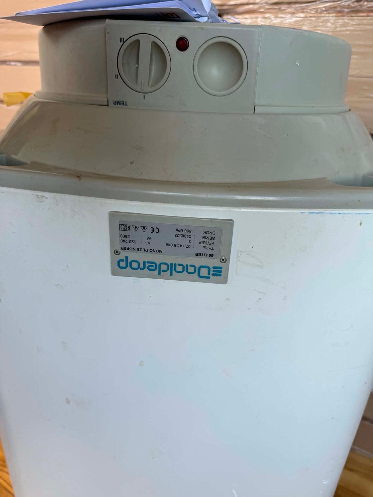 Daalderop elektrische boiler 80 liter – 2500W, Doe-het-zelf en Verbouw, Geisers en Boilers, Gebruikt, Boiler, 20 tot 100 liter