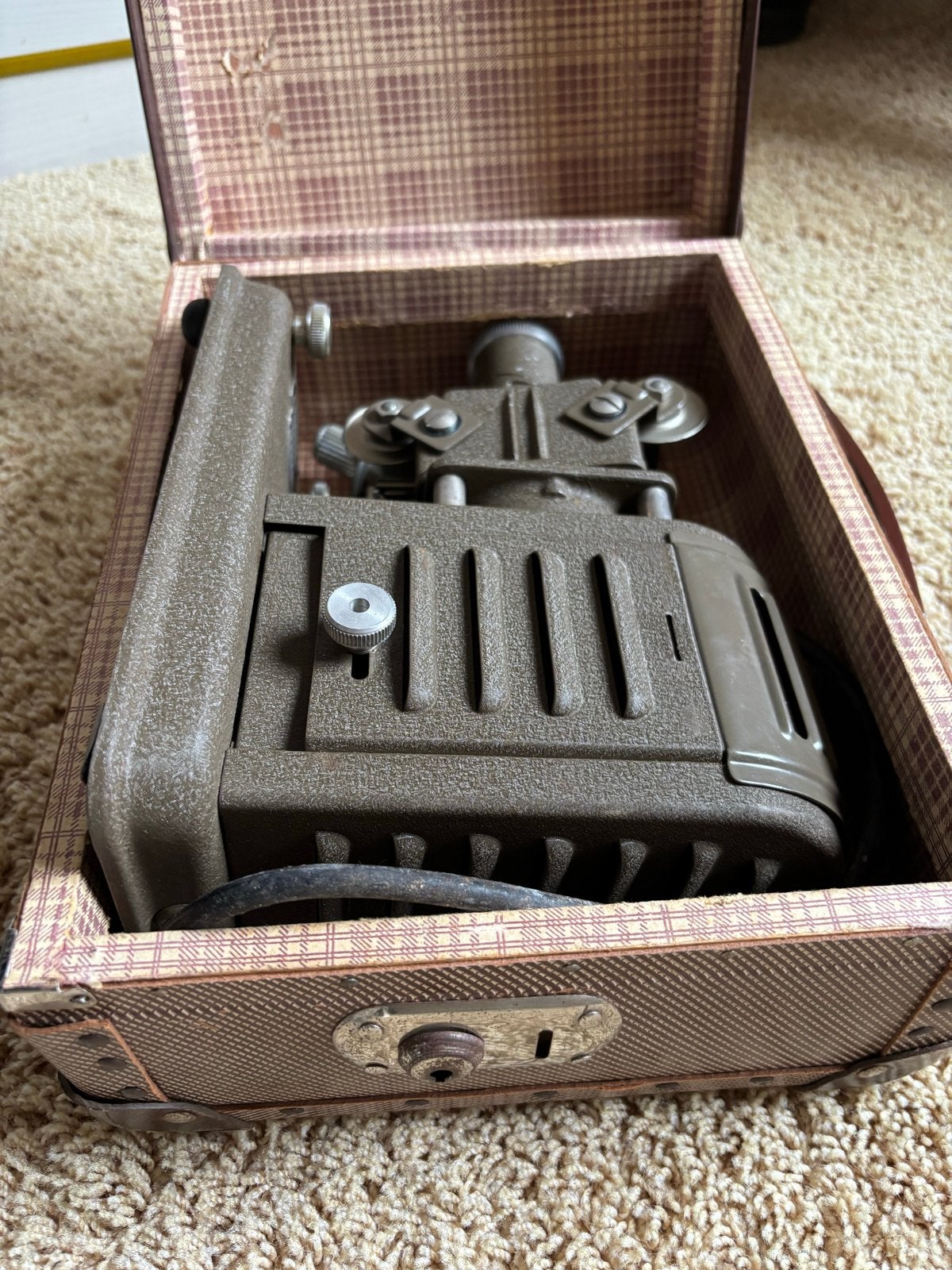 Vintage Morus Trumpf diaprojector in originele koffer, Ophalen of Verzenden, Gebruikt