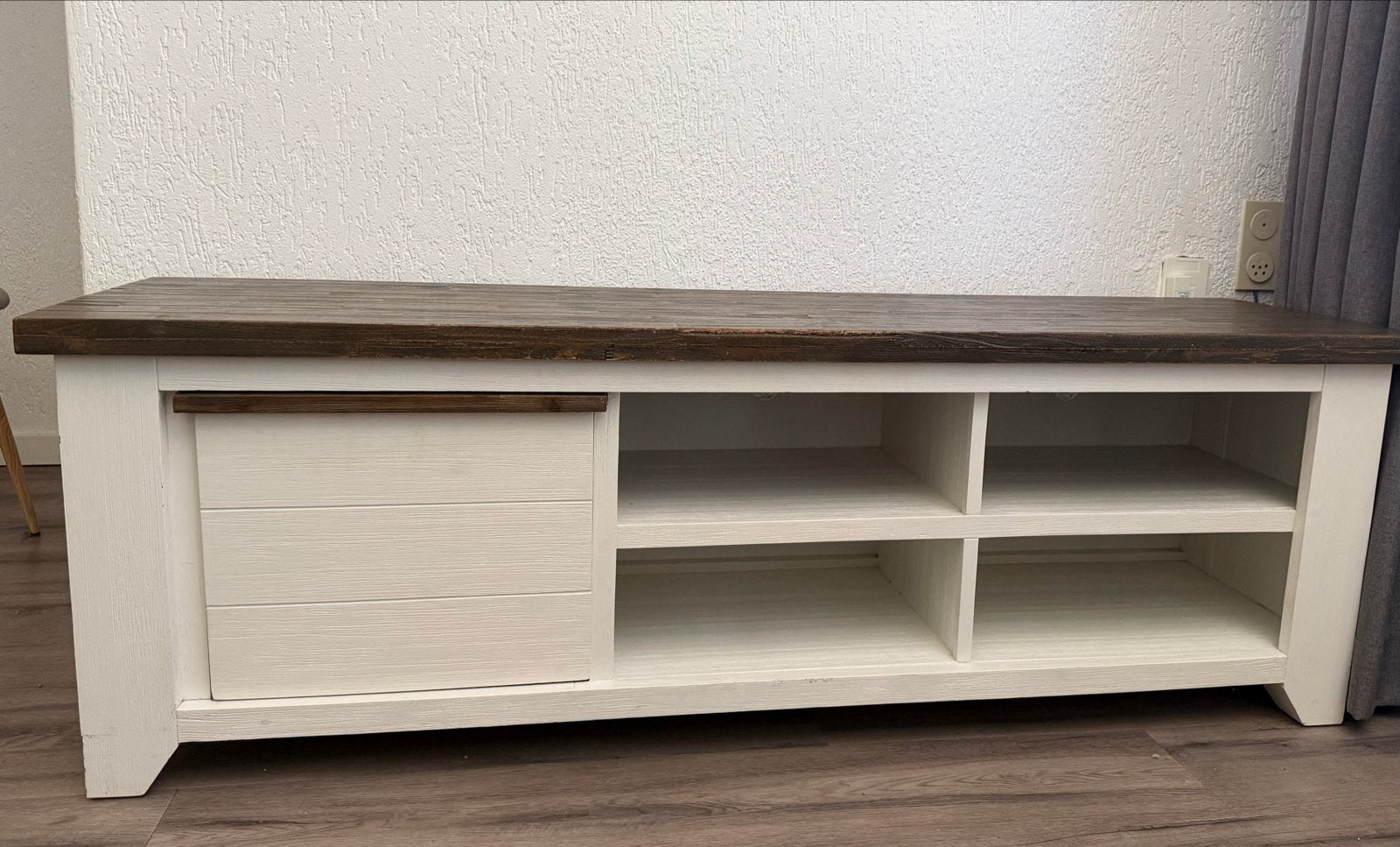 TV-meubel met lade en opbergvakken - 165x45x55 cm, Ophalen, Gebruikt, 150 tot 200 cm, Minder dan 100 cm