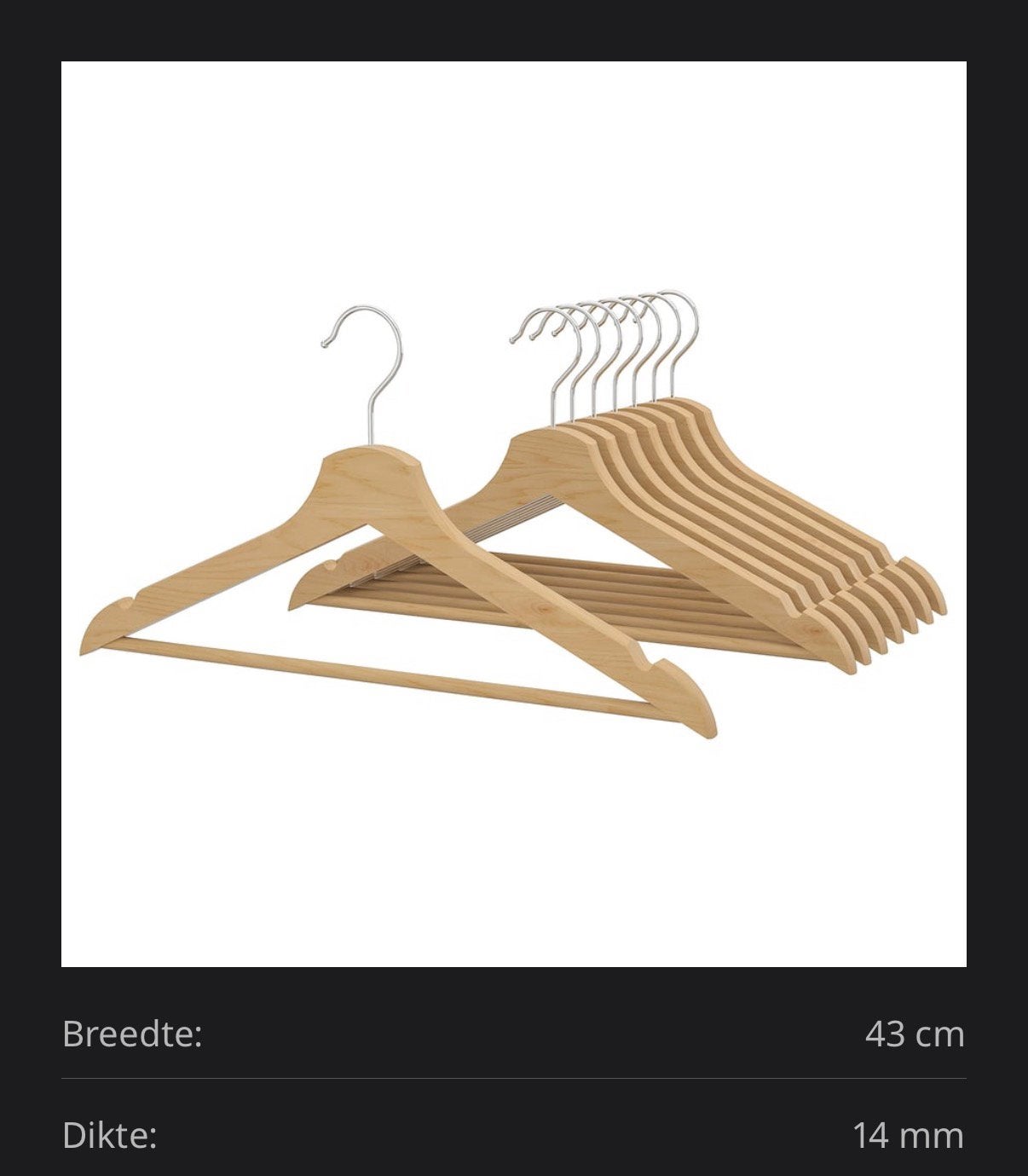 200 houten kledinghangers van ikea z.g.a.n, Kleding | Dames, Kledinghangers, Ophalen, Zo goed als nieuw, Hout, Volwassenen