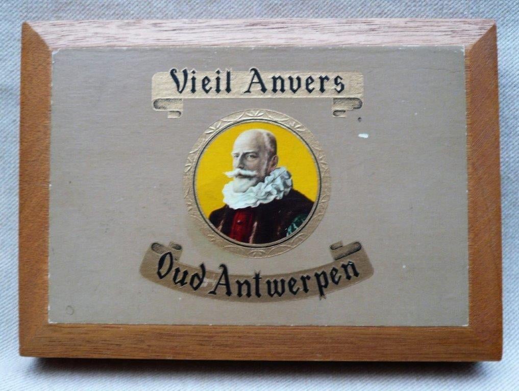 sigaren kistje (leeg) Vieil Anvers Oud Antwerpen Wuustwezel., Verzamelen, Rookartikelen, Aanstekers en Luciferdoosjes, Gebruikt