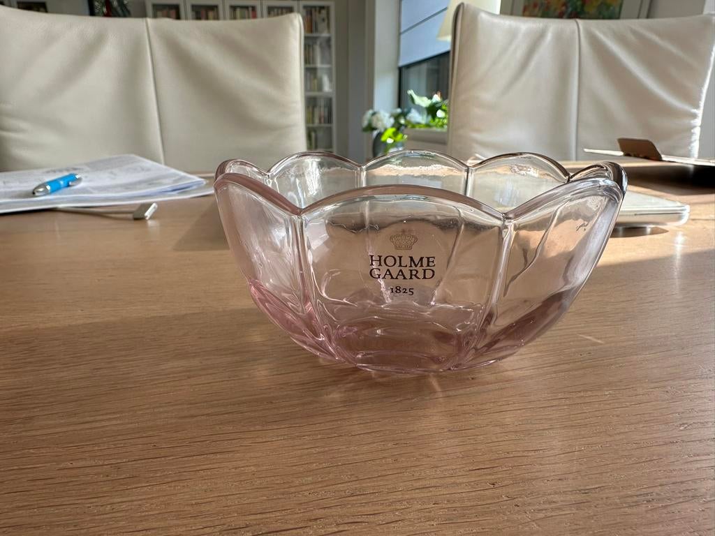 Holmegaard Lily dessert kommen en bordjes, Ophalen, Bord(en), Overige stijlen, Glas
