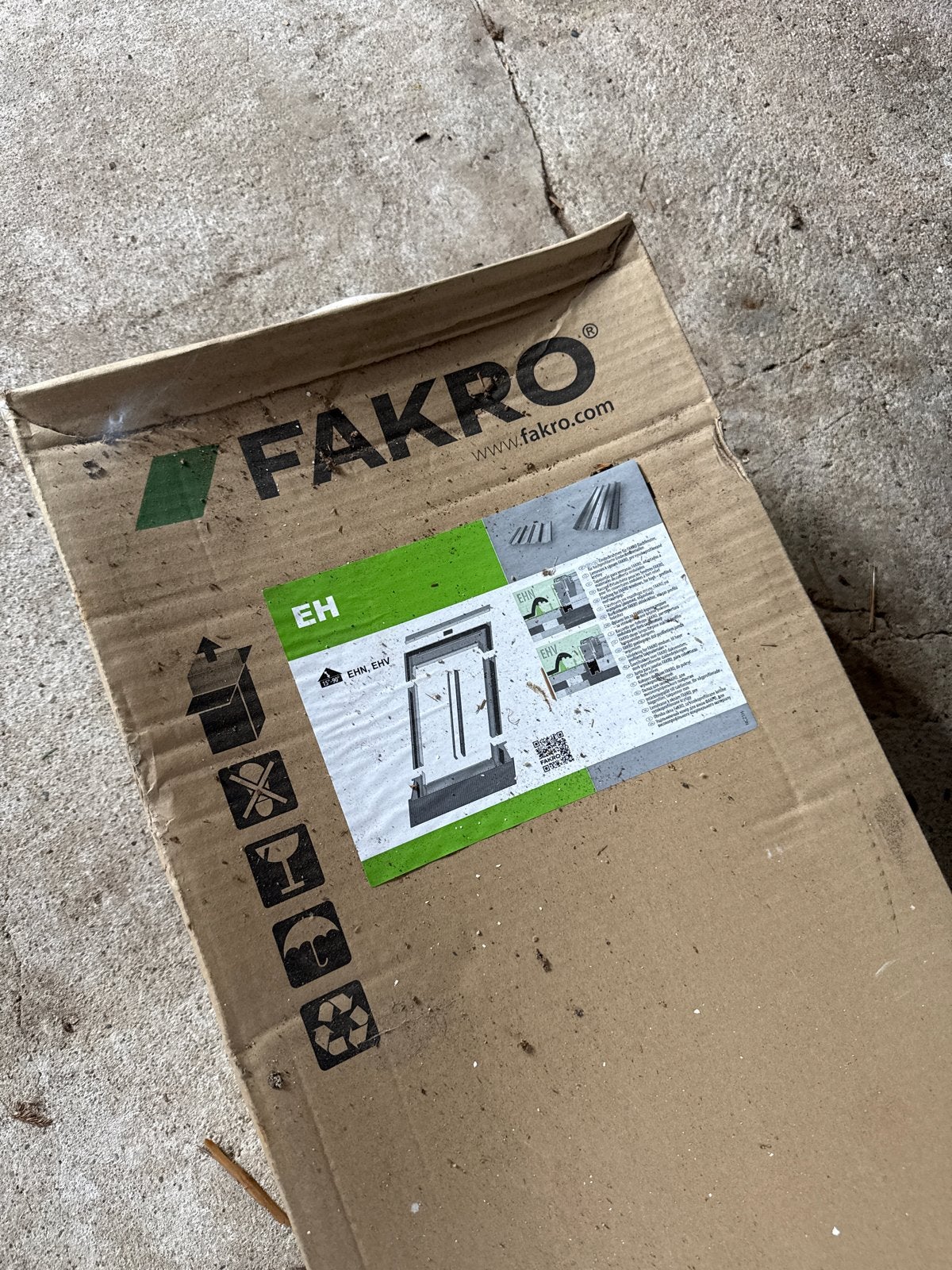 2x Nieuw FAKRO Dakraam gootstuk EHV-P 55x78 cm, RAL 7022, Ophalen, Minder dan 80 cm, 80 tot 120 cm, Nieuw