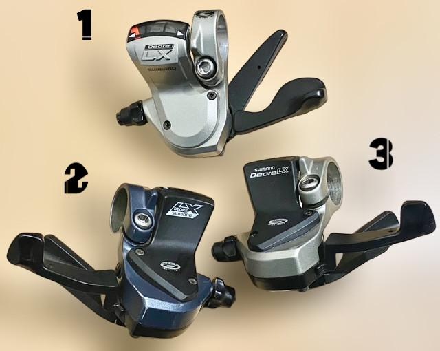 3 Shimano Deore LX Shifters 3x9 Speed - los of samen te koop, Fietsen en Brommers, Fietsonderdelen, Ophalen, Gebruikt, Shimano