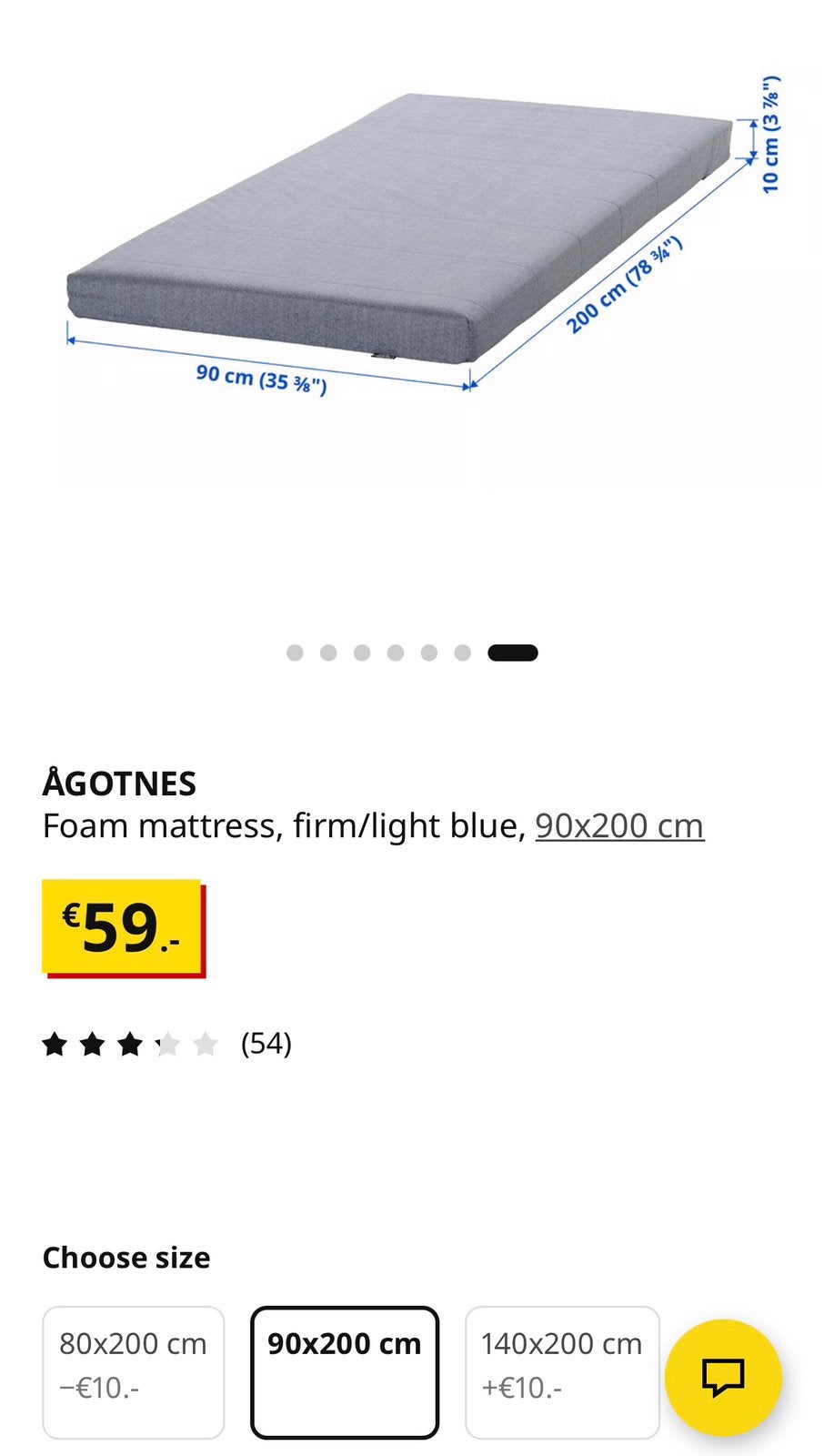 Ikea foam matress 90x200, Ophalen, Zo goed als nieuw, Eenpersoons, 90 cm