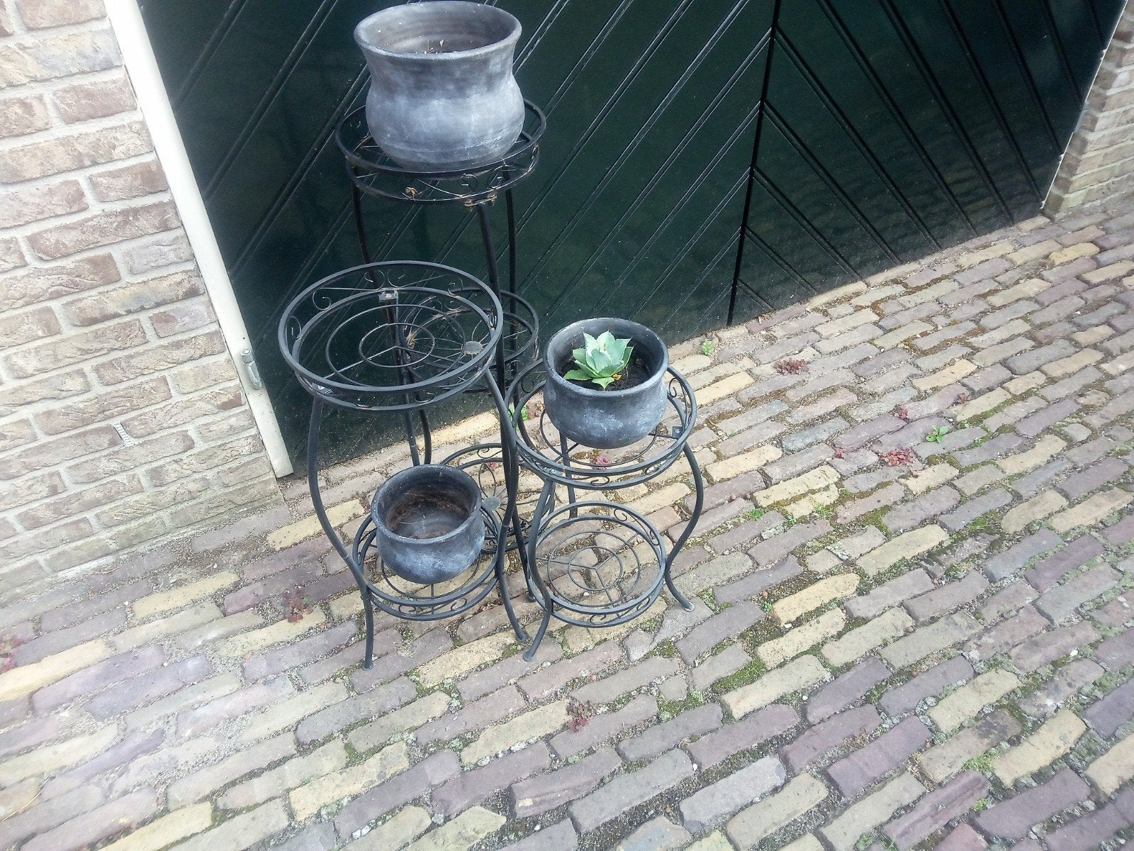 zwart metalen bloemrekken, Ophalen, Gebruikt
