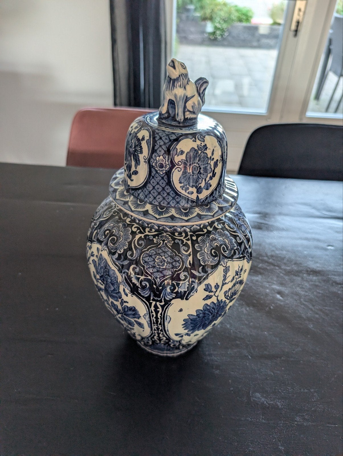 Delfts Blauwe Gemberpot met Leeuw - Royal Sphinx Maastricht, Ophalen of Verzenden