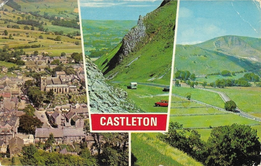 Ansichtkaart  	Castleton (Eng)	3-luik	Winnats Pass	Mam Tor, Verzenden, 1980 tot heden, Gelopen, Engeland