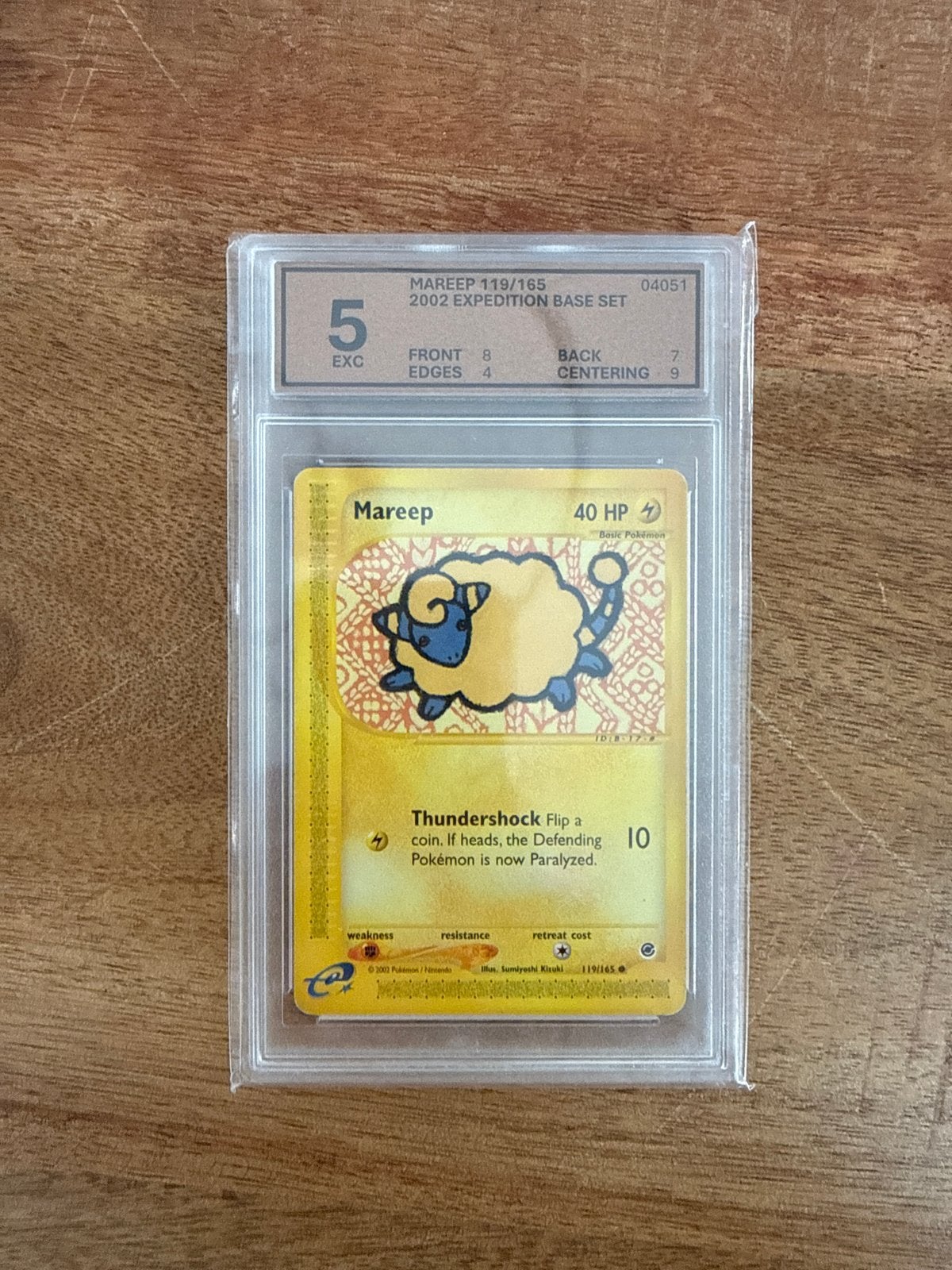 Mareep 119/165 2002 Expedition Base Set Woetoe Graded 5, Ophalen of Verzenden, Gebruikt, Losse kaart