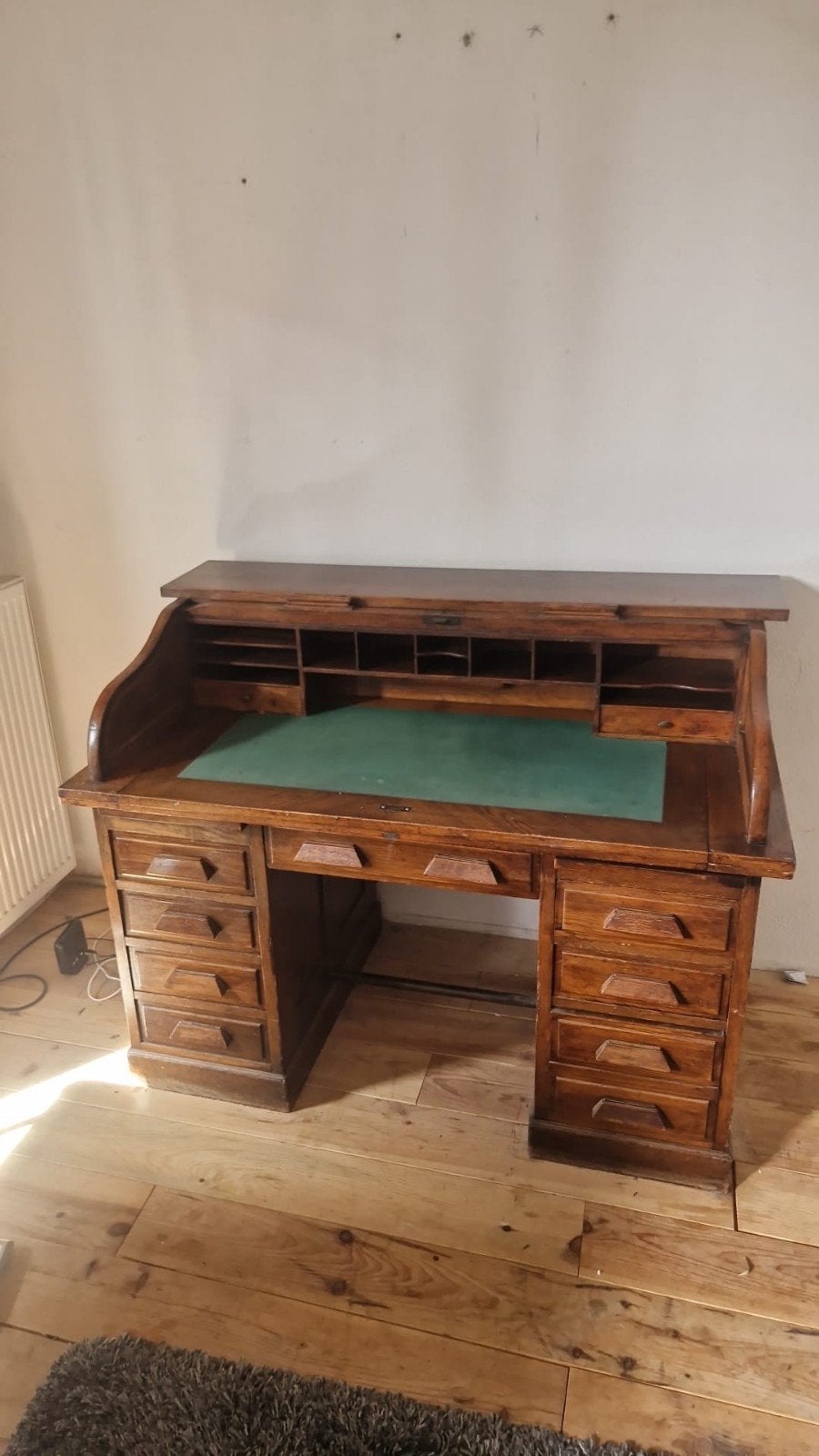 Antiek Roltop Bureau Eikenhout - Engels, ca. 1850