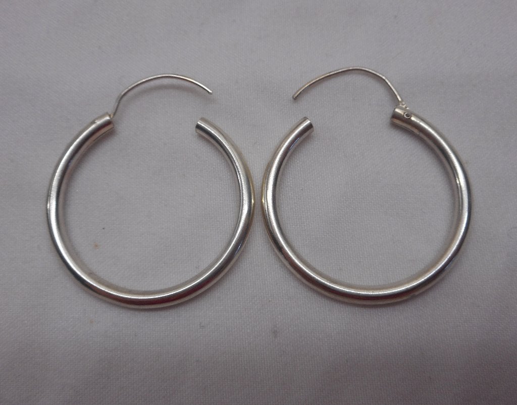 Zilveren vintage oorringen nr.127, Sieraden, Tassen en Uiterlijk, Oorbellen, Hangers, Verzenden, Zo goed als nieuw, Zilver