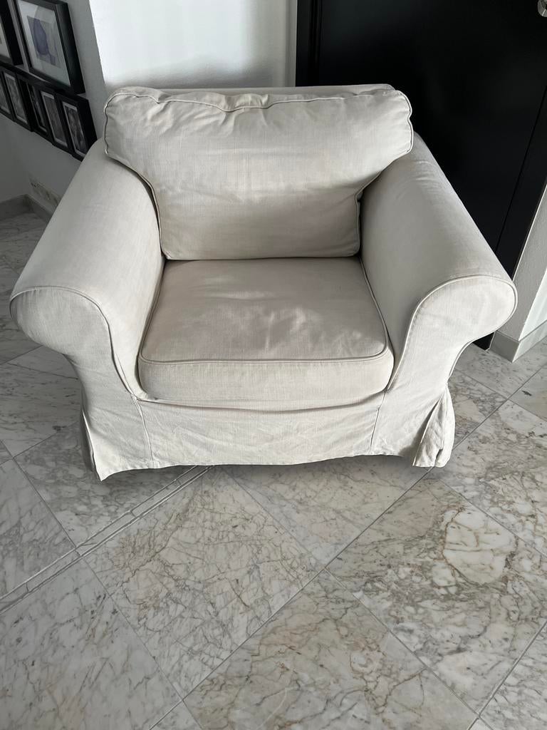 Comfortabele fauteuil - Crèmekleurig ikea ektorp, Huis en Inrichting, Ophalen, Gebruikt, Stof, 75 tot 100 cm