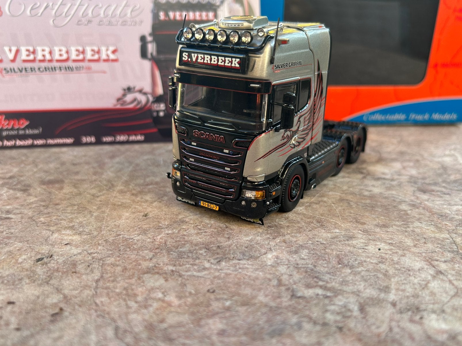 Tekno S. Verbeek Scania R80 Silver Griffin, Ophalen of Verzenden, Zo goed als nieuw, Bus of Vrachtwagen, Tekno