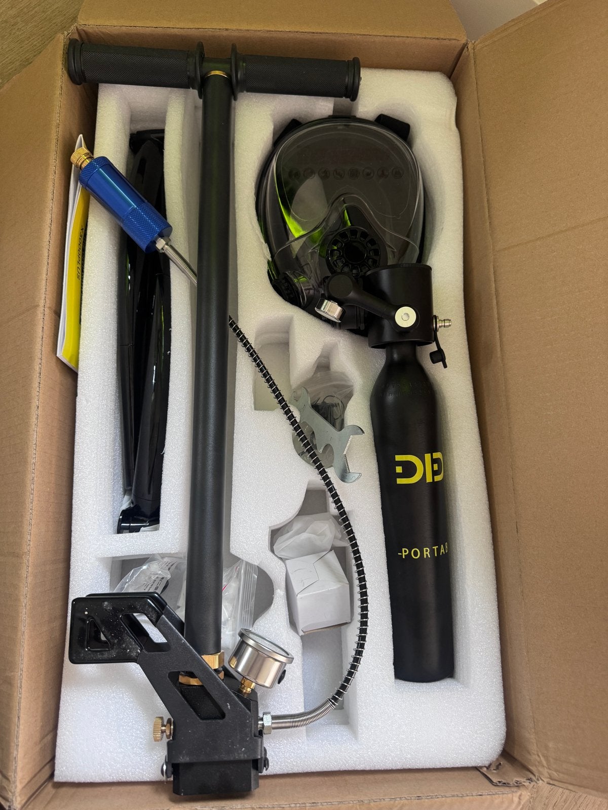 Snorkel Duikset met Fles en Pomp - 10/15 min Onderwater, Watersport en Boten, Ophalen of Verzenden, Nieuw, Overige typen