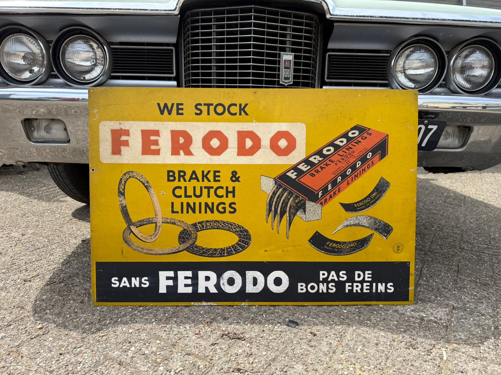 Extraam zeldzaam ferodo reclamebord - (geen emaille), Verzamelen, Merken en Reclamevoorwerpen, Gebruikt, Reclamebord, Ophalen