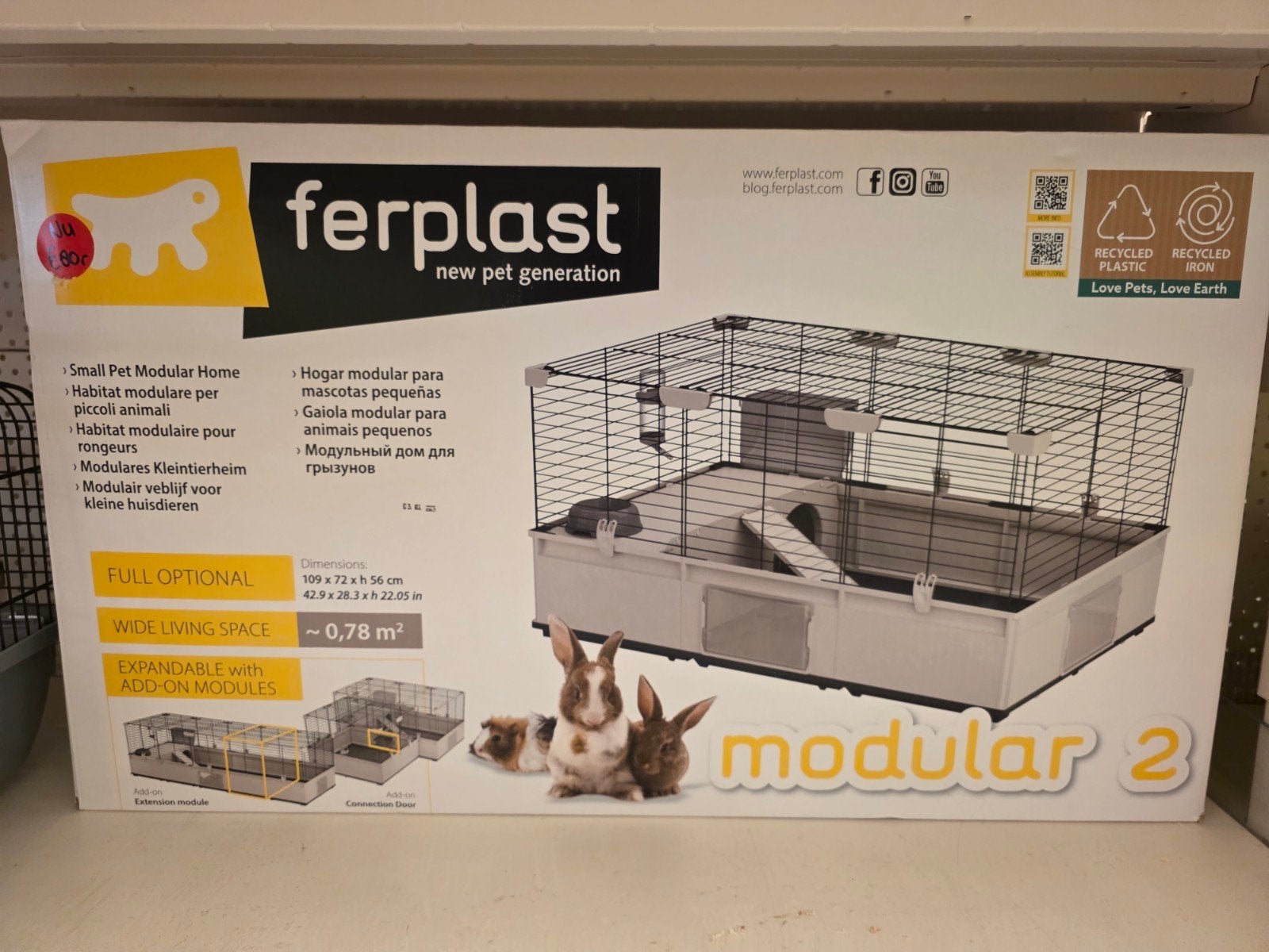 Knaagdierenkooi Modular 2, Kooi, Chinchilla, Nieuw, 75 tot 110 cm