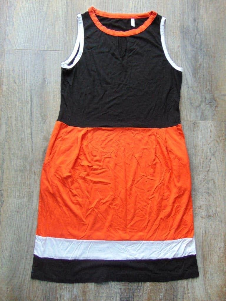 Rösch jurk maat 36 / S jurkje oranje met zwart, Oranje, Ophalen of Verzenden, Zo goed als nieuw, Maat 36 (S)