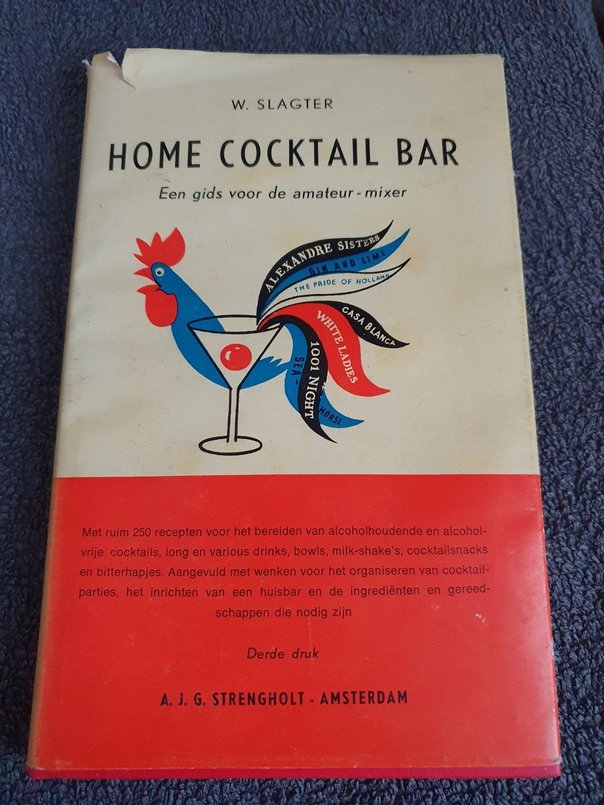 Vintage Cocktail Boek - Home Cocktail Bar (W. Slagter), Ophalen of Verzenden, Zo goed als nieuw, W.Slagter, Overige typen