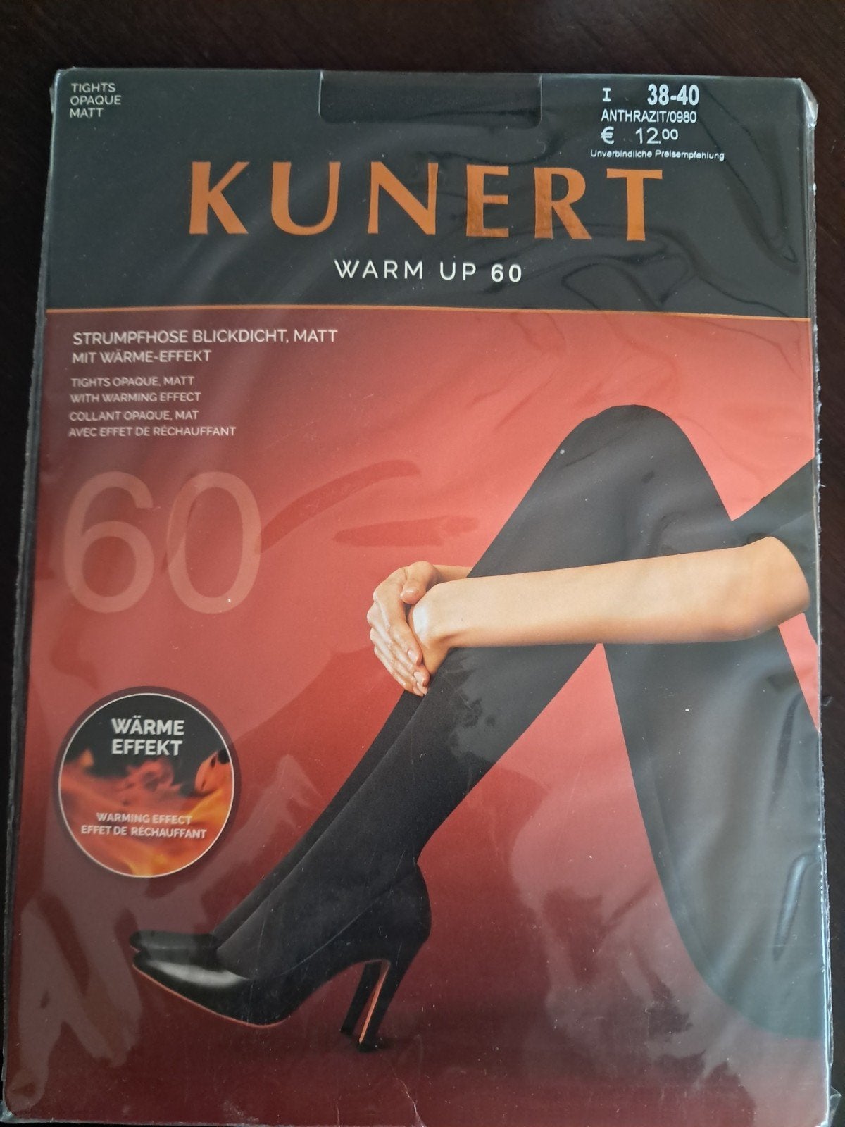 Kunert warm up 60 panty anthrazit en marine 38-40, Blauw, Overige maten, Ophalen of Verzenden, Zo goed als nieuw