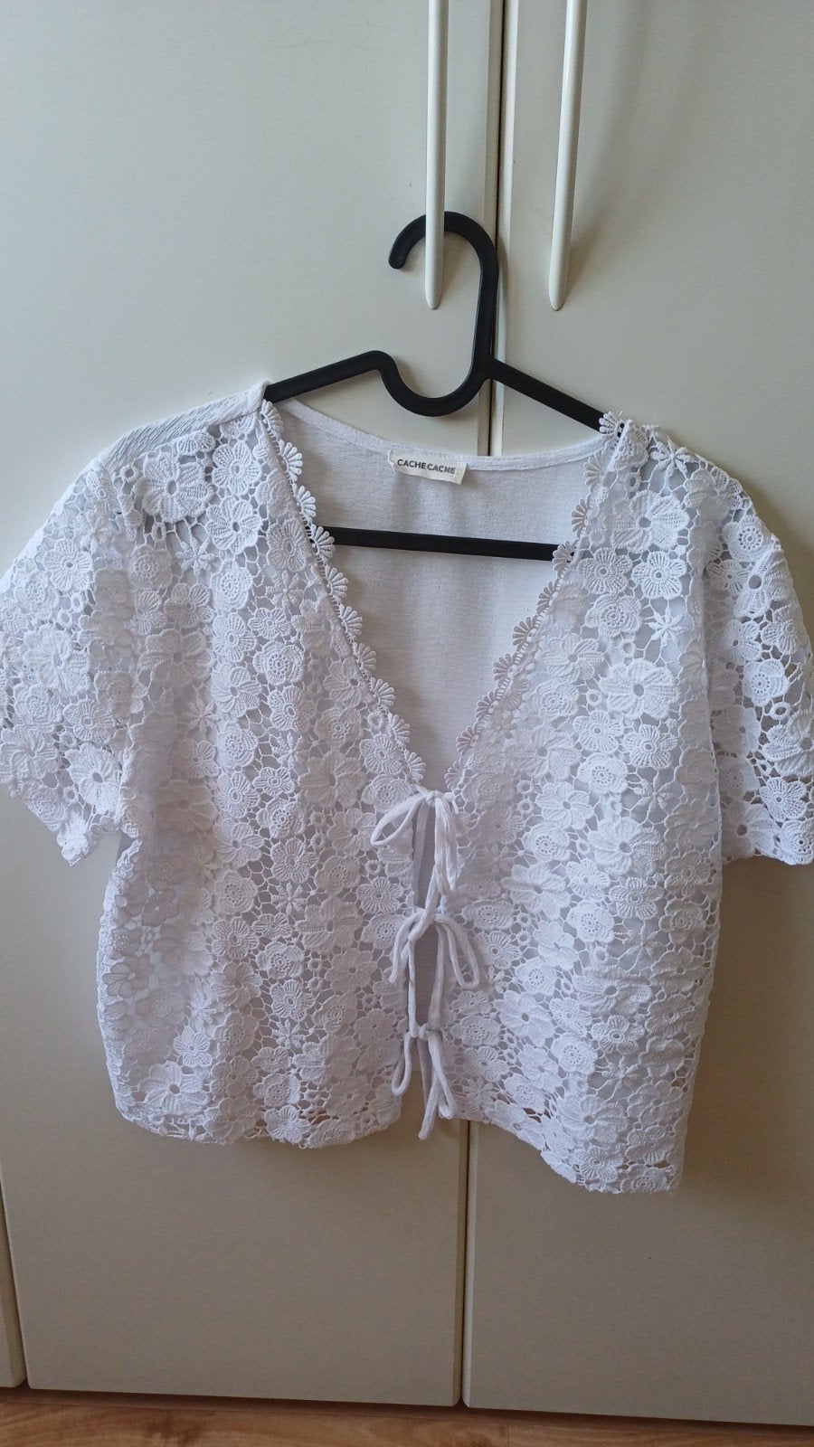 Kanten bloes/ shirt maat L, Wit, Maat 42/44 (L), Ophalen of Verzenden, Zo goed als nieuw