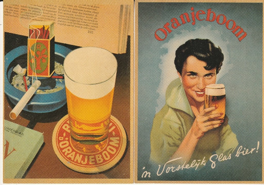 Oranjeboom Bier Reclamekaarten - 325 Jaar Jubileum, Verzamelen, Ophalen of Verzenden, 1960 tot 1980, Ongelopen, Cultuur en Media
