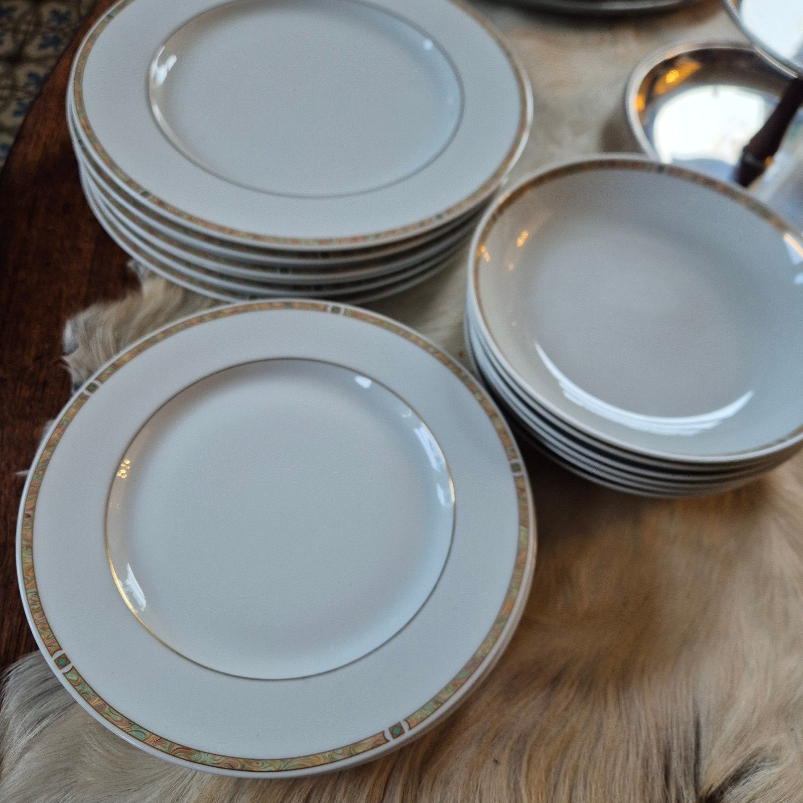 6 pers. Limoges servies Medard de Noblat mooi sober chique, Ophalen, Overige merken, Klassiek, Zo goed als nieuw