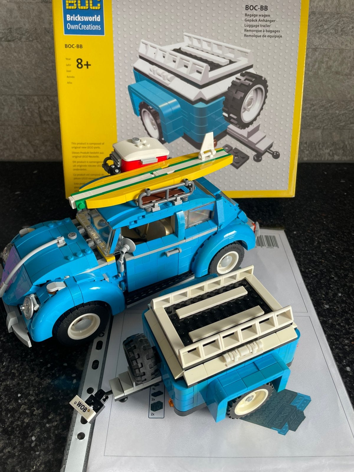 Lego Volkwagen Beetle 10252 met BOC aanhanger, Ophalen of Verzenden, Zo goed als nieuw