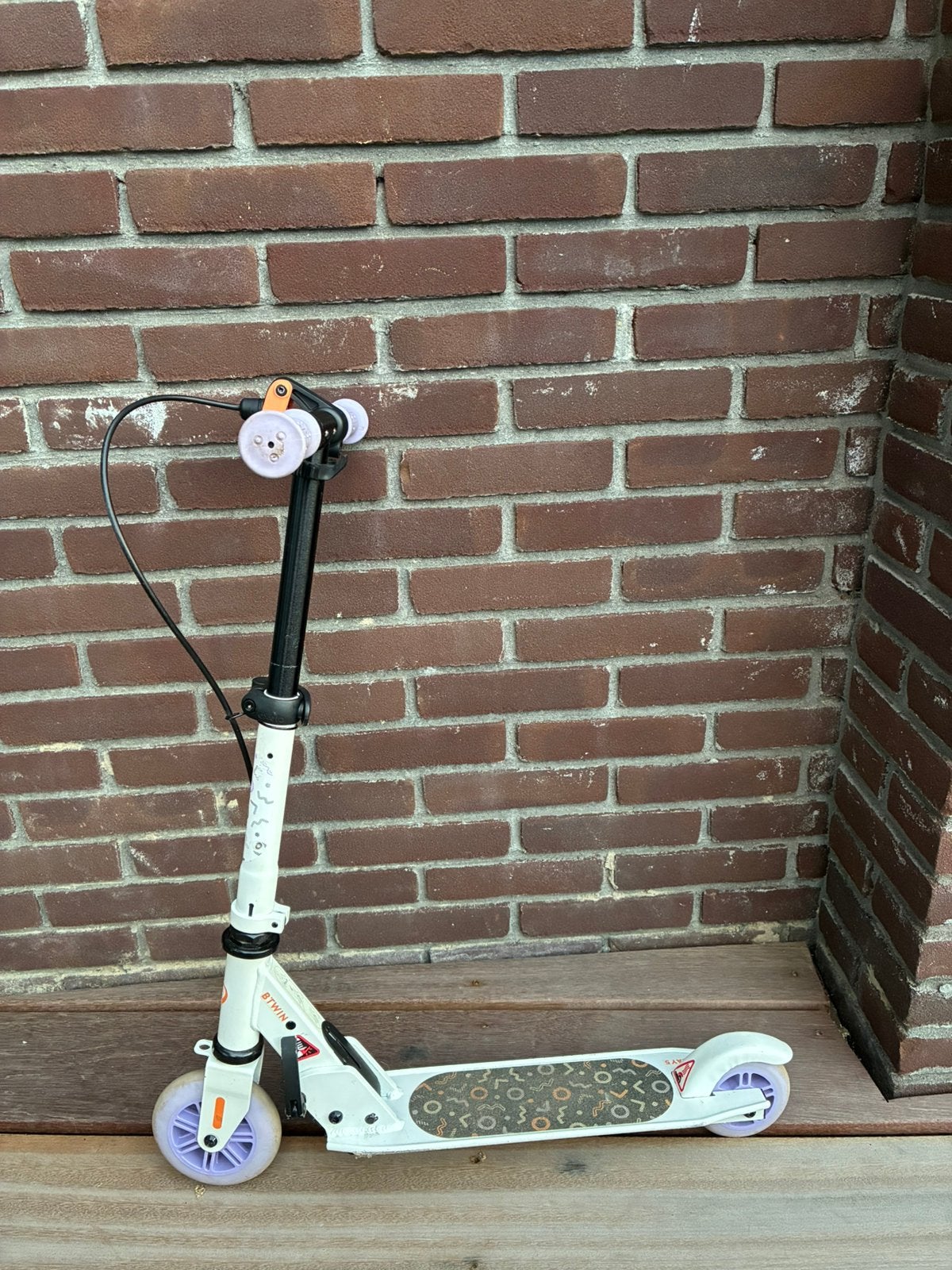 Oxelo Kinderstep met rem Play 5 wit paars, Ophalen, Gebruikt, Gewone step