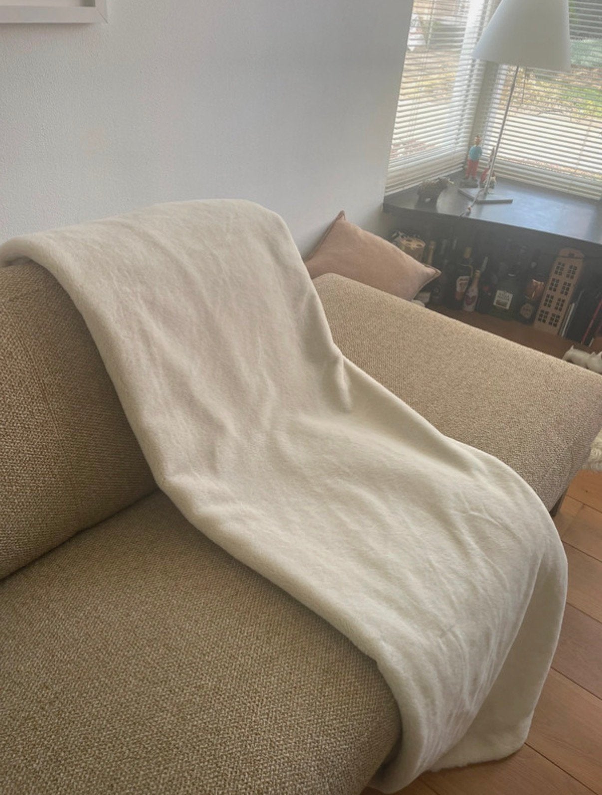 Plaid / Deken Otis Creme van FRAAI (170x 200 cm), Verzenden, Beige, Gevoerd, 200 cm