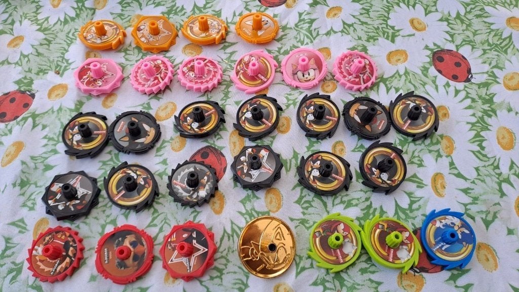 Grote collectie Spinners Plus  / tolletjes - Sonic the Hedge, Albert Heijn, Onbekend, Ophalen of Verzenden, Onbekend